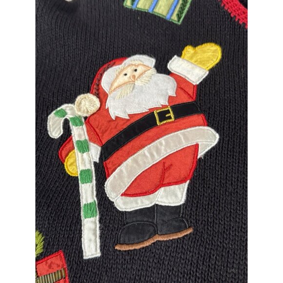 Vintage Nutcracker Women Small Embroidered Santa Ugly Christmas Cardigan Grandma - Picture 5 of 8